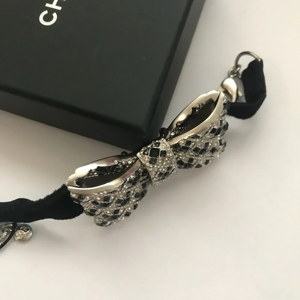 CHANEL Crystal Bow Bracelet
